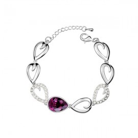 Amethyst Tear Drop Crystal Bracelet